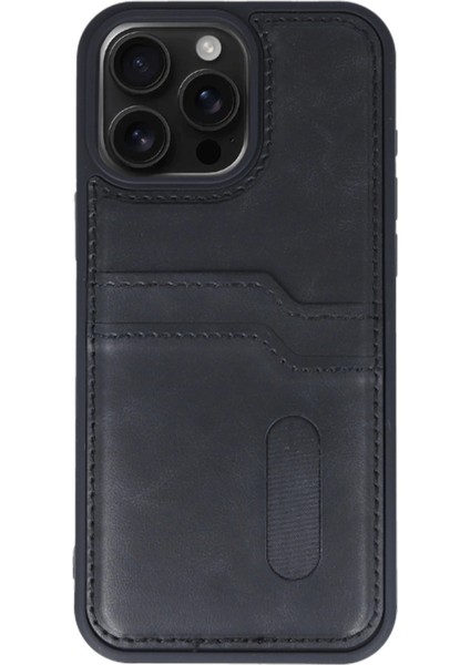 Iphone 15 Pro Max Kılıf Sara Kartvizitli Deri Kılıf - Siyah fiyatları