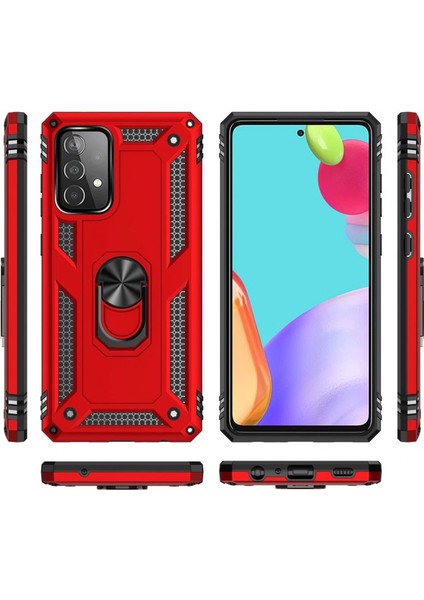 Samsung Galaxy A33 5g Kılıf Sofya Yüzüklü Silikon Kapak - Kırmızı modelleri