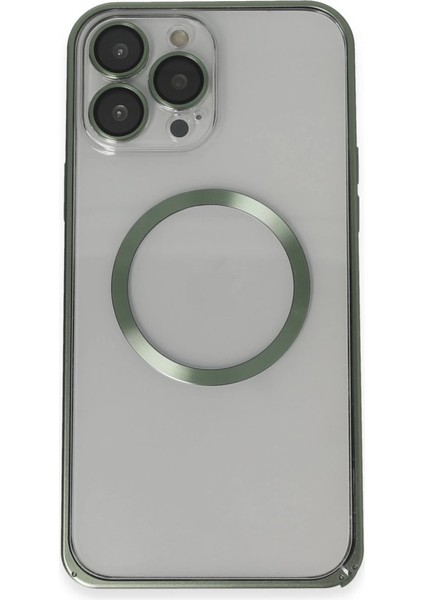 Joko Iphone 13 Pro Max Metal Bumper Magneticsafe Kapak - Yeşil