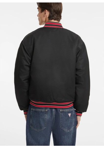 Guess GJ BOMBER WITH PATCH Erkek Siyah Ceket M5RL54WHAA2-JBLK