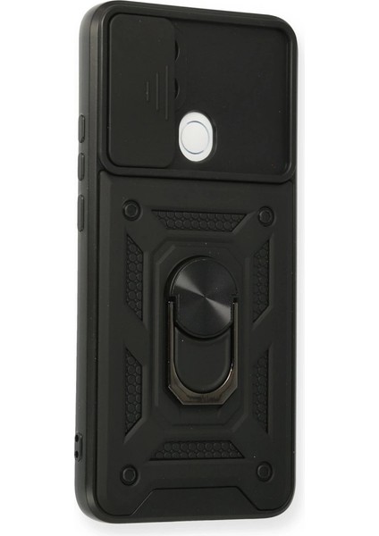 Oppo A15 Kılıf Pars Lens Yüzüklü Silikon - Siyah fiyatları