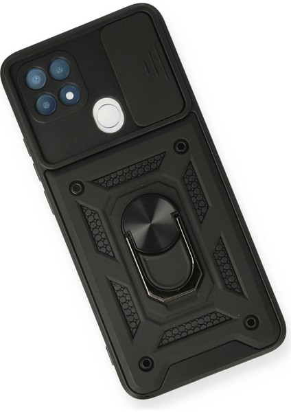 Oppo A15 Kılıf Pars Lens Yüzüklü Silikon - Siyah modelleri