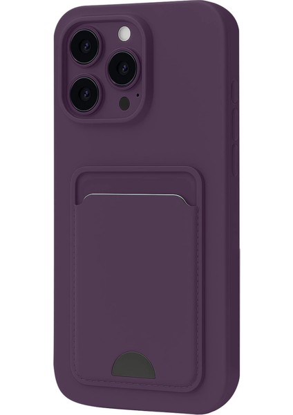 Iphone 16 Pro Max Kılıf Kelvin Kartvizitli Silikon - Derin Mor