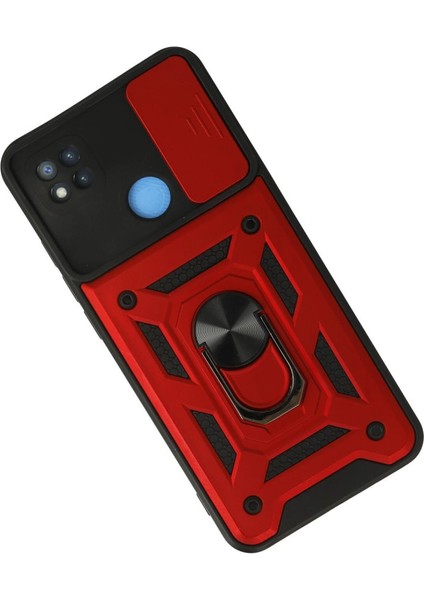 Xiaomi Redmi 9c Kılıf Pars Lens Yüzüklü Silikon - Kırmızı modelleri