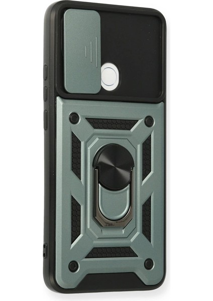 Oppo A15 Kılıf Pars Lens Yüzüklü Silikon - Yeşil fiyatları