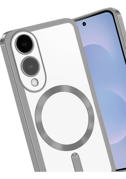 Samsung Galaxy S25 Edge Kross Magneticsafe Kapak - Gümüş modelleri