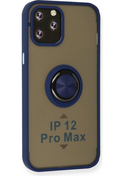 Iphone 12 Pro Kılıf Montreal Yüzüklü Silikon Kapak - Lacivert fiyatları