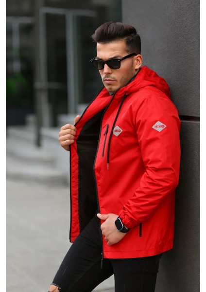 Erkek Içi Astarlı Suya Dayanıklı Kapüşonlu Cepli Yağmurluk fırsatları