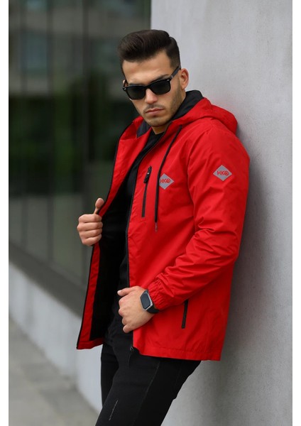 Erkek Içi Astarlı Suya Dayanıklı Kapüşonlu Cepli Yağmurluk indirimleri