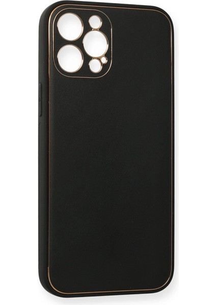 Iphone 12 Pro Kılıf Coco Deri Silikon Kapak - Siyah modelleri
