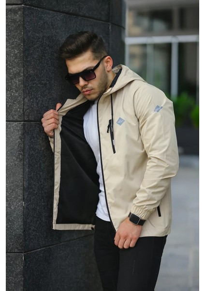 Erkek Içi Astarlı Suya Dayanıklı Kapüşonlu Cepli Yağmurluk fırsatları