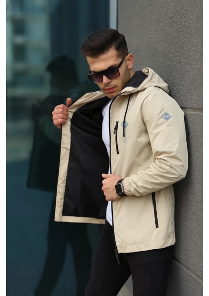 Erkek Içi Astarlı Suya Dayanıklı Kapüşonlu Cepli Yağmurluk indirimleri