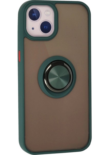 Iphone 13 Kılıf Montreal Yüzüklü Silikon Kapak - Yeşil modelleri