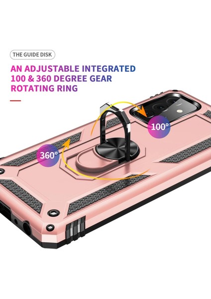 Samsung Galaxy A72 Kılıf Sofya Yüzüklü Silikon Kapak - Rose indirimleri