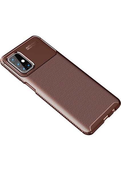 Samsung Galaxy M31S Kılıf Auto Focus Karbon Kapak - Kahverengi fiyatları