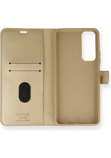 Huawei P Smart 2021 Kılıf Trend S Plus Kapaklı Kılıf - Gold fırsatları