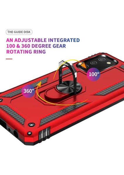 Samsung Galaxy A03S Kılıf Sofya Yüzüklü Silikon Kapak - Kırmızı indirimleri