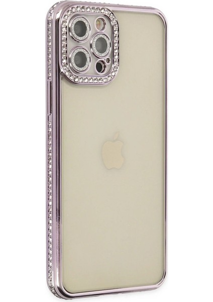 Iphone 12 Pro Kılıf Joke Taşlı Silikon - Mor