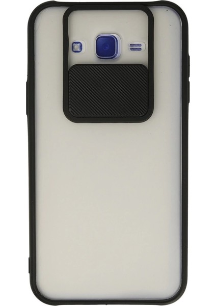 Samsung Galaxy J7 Kılıf Palm Buzlu Kamera Sürgülü Silikon - Siyah