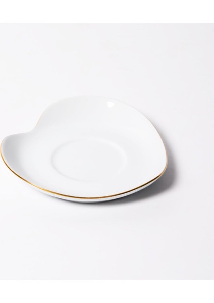 Kalp 12 cm Çay Tabağı El Dekoru Altın Işleme 20