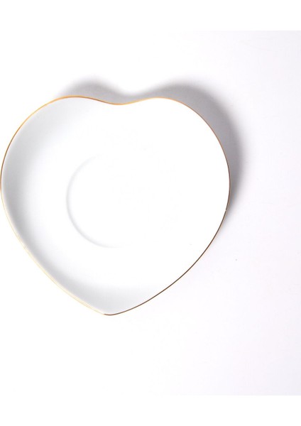 Kalp 12 cm Çay Tabağı El Dekoru Altın Işleme 20 fiyatları
