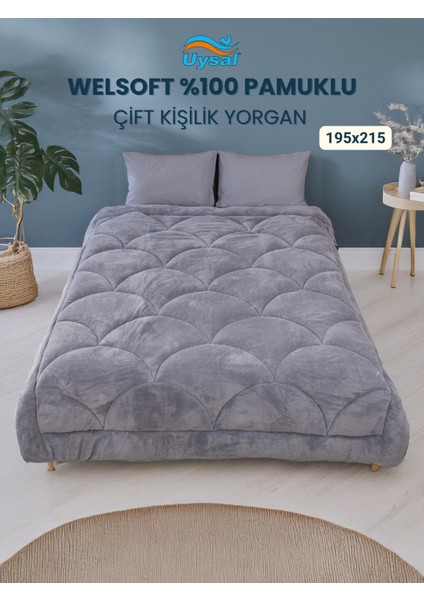 Welsoft Akfil Midye Desen Çift Kişilik Yorgan