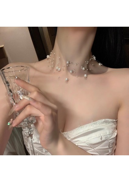 Süper Perili Çok Katmanlı Inci Kolye Kadın (Yurt Dışından)