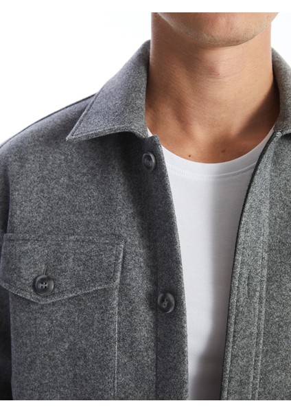 Yeni Sezon Regular Fit Uzun Kollu Kaşe Erkek Gömlek Ceket modelleri