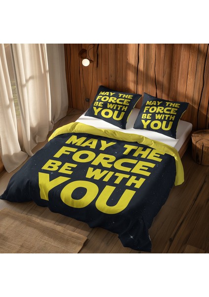 May The Force Be With You - Star Wars Çift Taraflı Nevresim Takımı - 200 cm x 220 cm