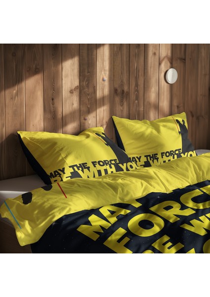 May The Force Be With You - Star Wars Çift Taraflı Nevresim Takımı - 200 cm x 220 cm
