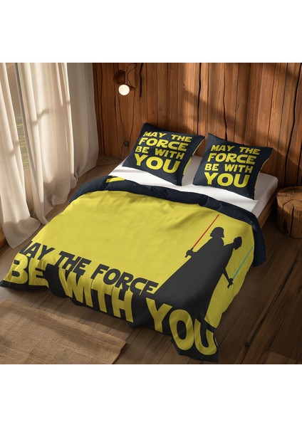 May The Force Be With You - Star Wars Çift Taraflı Nevresim Takımı - 200 cm x 220 cm