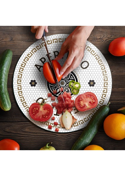 Cam Kesme Tahtası ve Sunumluk Amore Yuvarlak Aperitivo 30X30 cm fırsatları