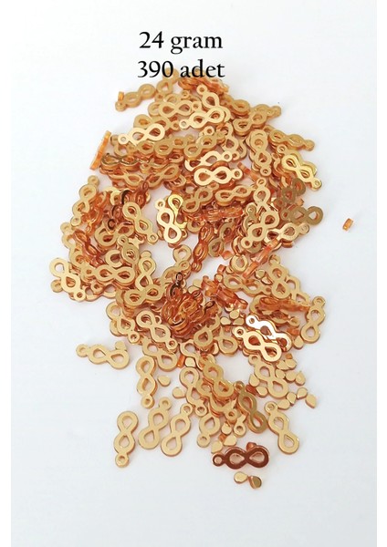 Oya Abiye Bileklik Kolye Pleksi Metalik Plastik Pul Altın Renk 24 gram 390 adet - BNC547