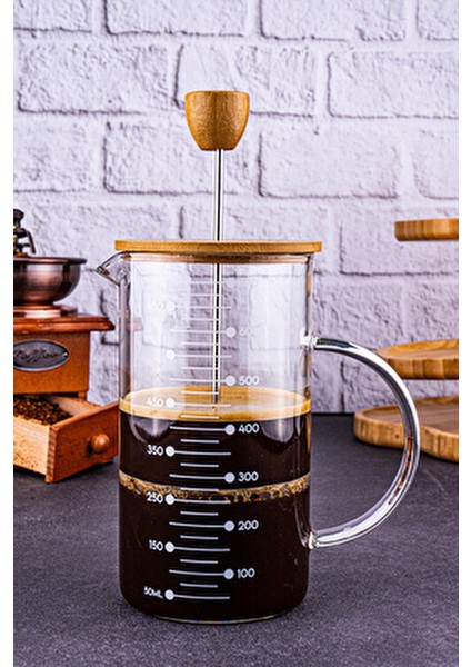 Leonardo French Press Bambu Kapaklı Zarif Cam Yapısı 700 ml Kahve ve Çay İçin indirimleri
