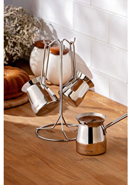 Laura 4 Parça Cezve Seti 18/10 Çelik Materyal ile 200 ml 270 ml 350 ml Hacim fırsatları