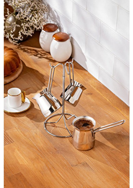 Laura 4 Parça Cezve Seti 18/10 Çelik Materyal ile 200 ml 270 ml 350 ml Hacim indirimleri