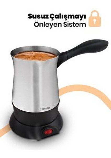 Hünkar GM-7315 Elektrikli Cezve Gümüş Renk 320 ml Kapasite ile Pratik Kullanım fırsatları