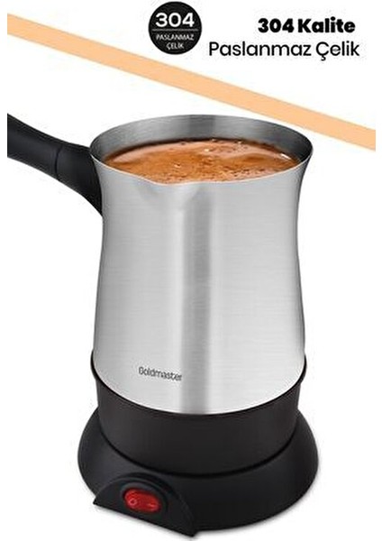 Hünkar GM-7315 Elektrikli Cezve Gümüş Renk 320 ml Kapasite ile Pratik Kullanım