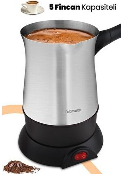 Hünkar GM-7315 Elektrikli Cezve Gümüş Renk 320 ml Kapasite ile Pratik Kullanım