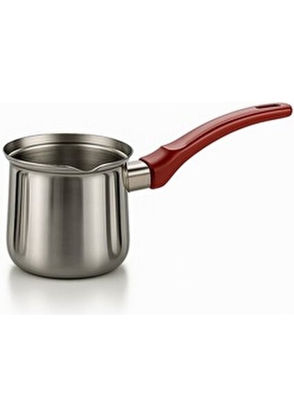 Paslanmaz Çelik Cezve 900 ml Isıya Dayanıklı İnce Kulp ile 9 Fincan Kapasiteli