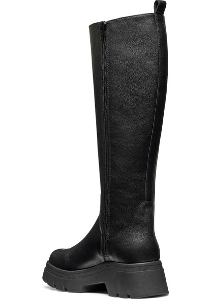 Kadın Siyah D Pluette Fermuarlı Kalın Tabanlı Deri Çizme D565ME05446C9999 fırsatları