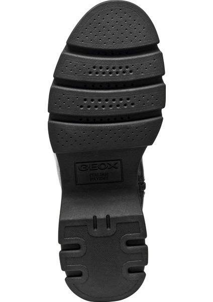 Kadın Siyah D Pluette Fermuarlı Kalın Tabanlı Deri Çizme D565ME05446C9999