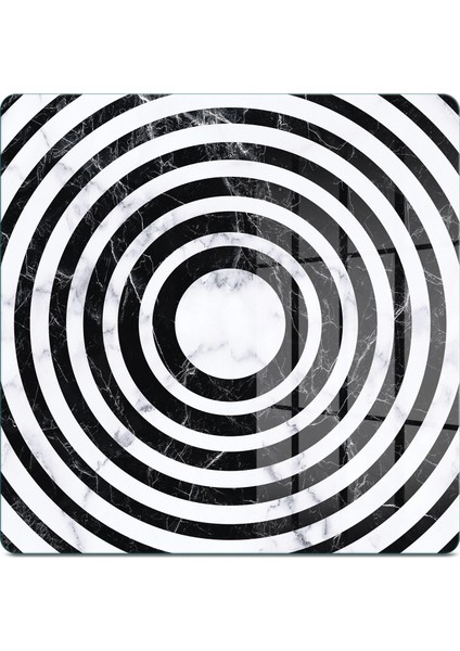 Cam Kesme Tahtası ve Sunumluk Kare Siyah Beyaz Karışık Mermer Desenli 30X30 cm fiyatları