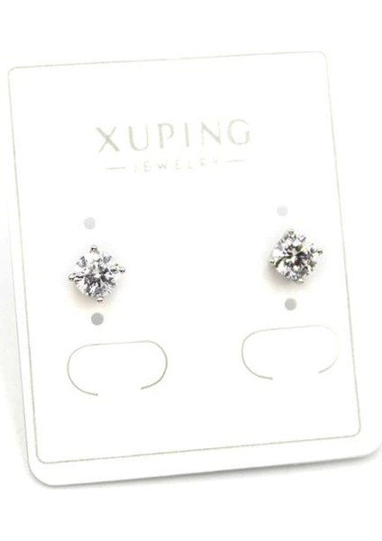 Orta Boy Tek Taş Küpe - Gümüş fiyatları