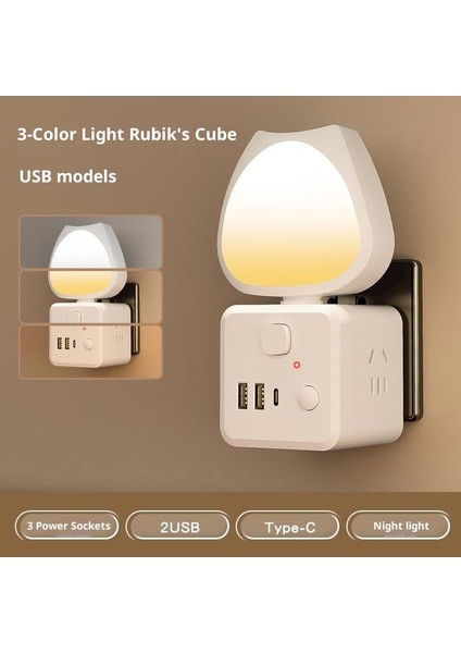 Sesli Gece Lambası Priz Yatak Odası Başucu Lambası (Yurt Dışından)