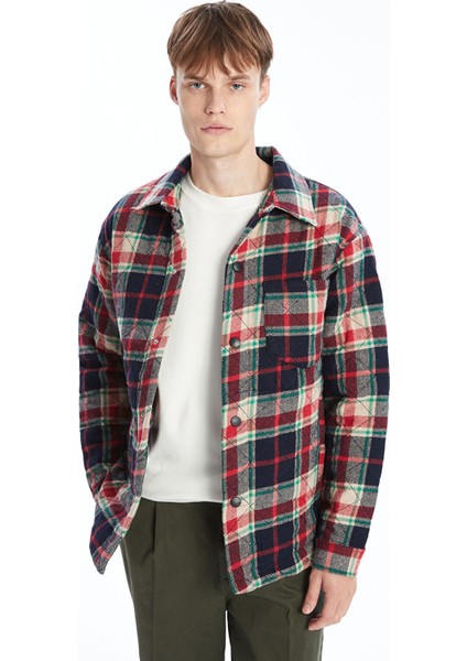 Yeni Sezon Regular Fit Uzun Kollu Ekose Erkek Gömlek Ceket