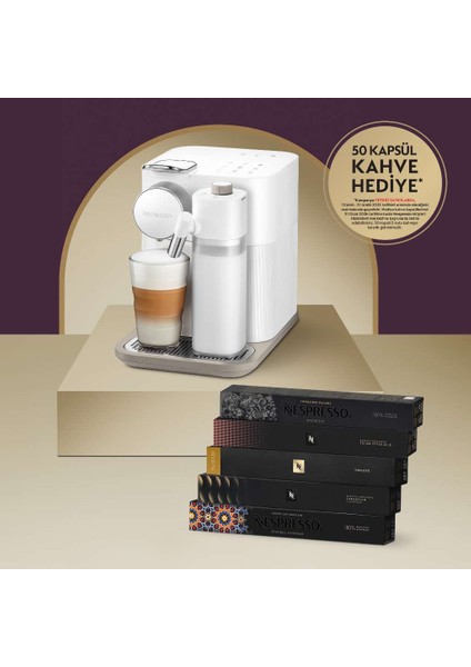 F541 Gran Latissima Süt Çözümlü Kahve Makinesi,Beyaz