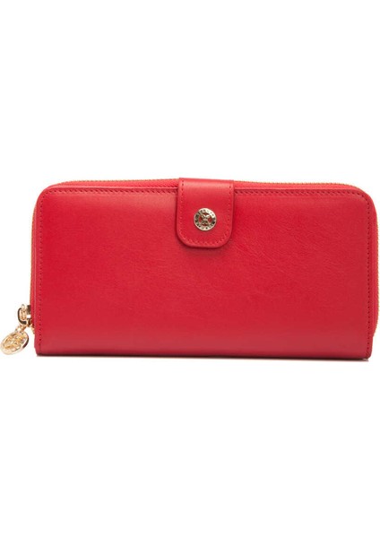 Kırmızı Hakiki Deri Kadın Cüzdan - S1CB00005789-H4B