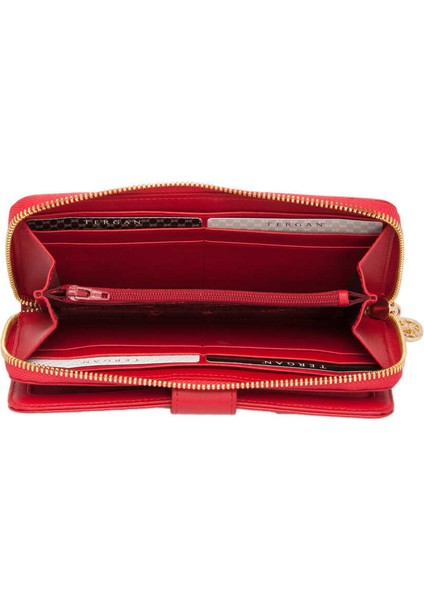 Kırmızı Hakiki Deri Kadın Cüzdan - S1CB00005789-H4B