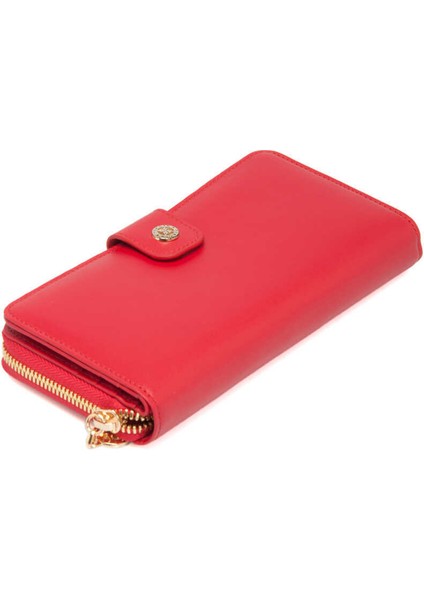 Kırmızı Hakiki Deri Kadın Cüzdan - S1CB00005789-H4B